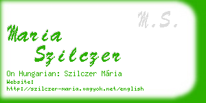 maria szilczer business card